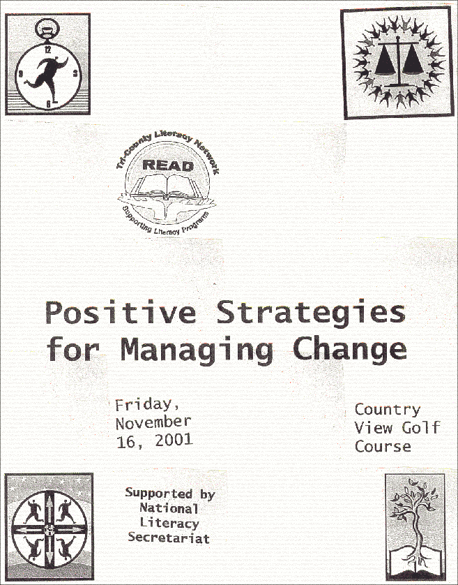 graphic: cover page of Positive Strategies for Managing Change booklet.