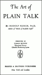 graphic of book cover for The Art of Plain Talk