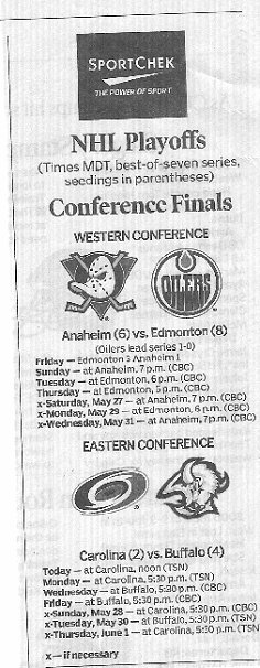 example of hockey game listenings